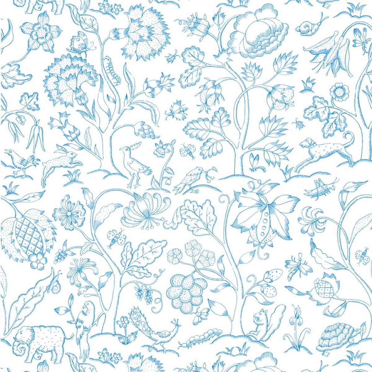 1145 - Middlemore Wallpaper - Garden Blue by Morris Collections