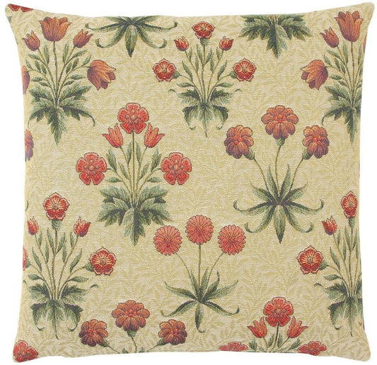 Morris Daisies Tapestry Cushion with Feather Filler - Hines - 500 - Morris Wallpaper