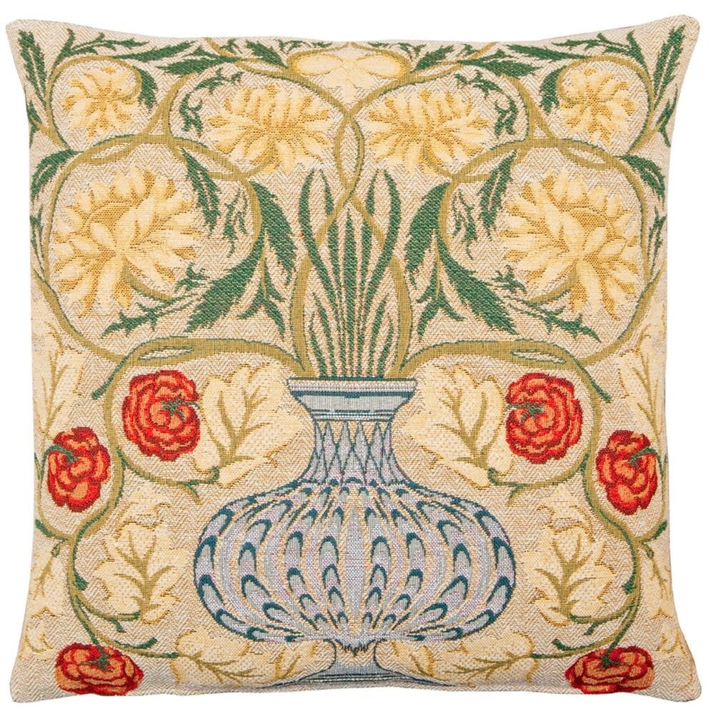 Morris Flowerpot Tapestry Cushion with Feather Filler - Hines - 547 - Morris Wallpaper