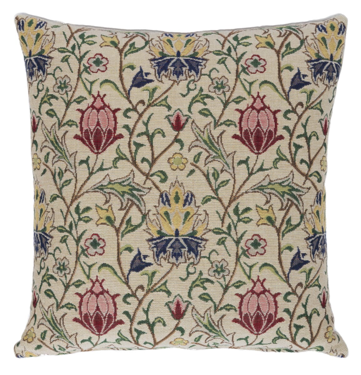 Morris Rambling Rose Tapestry Cushion with Feather Filler - Hines - 814 - Morris Wallpaper
