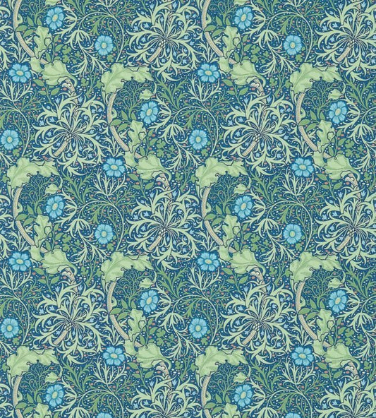 Morris Seaweed Wallpaper - Cobalt/Thyme - 214713 - Morris & Co