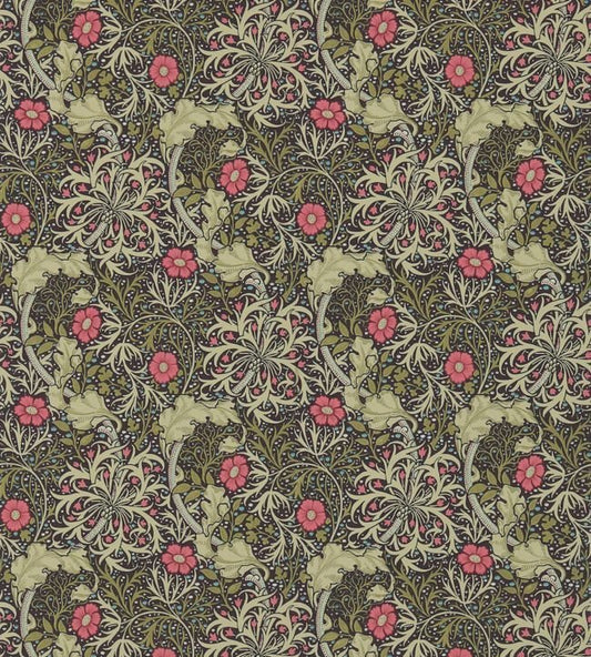 Morris Seaweed Wallpaper - Ebony/Poppy - 214716 - Morris & Co