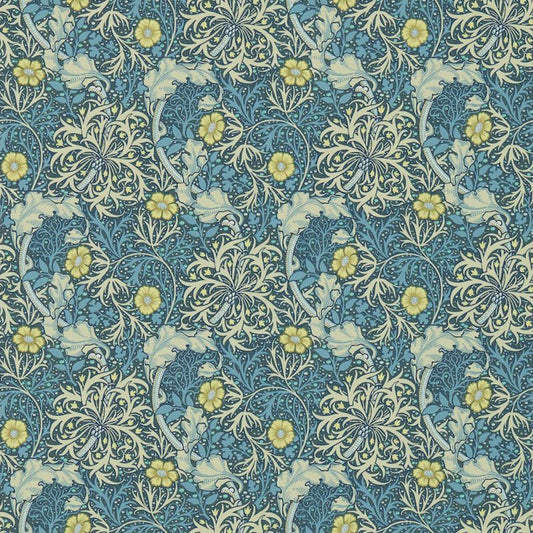 Morris Seaweed Wallpaper - Ink/Woad - Morris & Co - 214714 - Morris Wallpaper