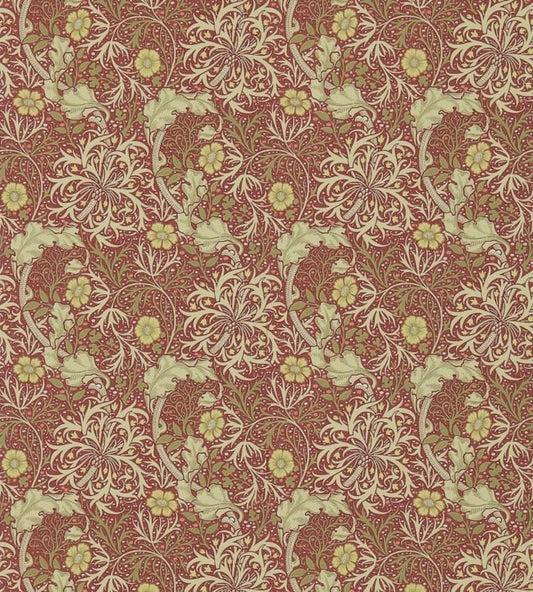 Morris Seaweed Wallpaper - Red/Gold - 214712 - Morris & Co