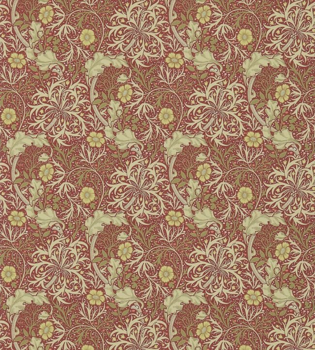 Morris Seaweed Wallpaper - Red/Gold - DM3W214712 - Morris & Co - Morris Wallpaper