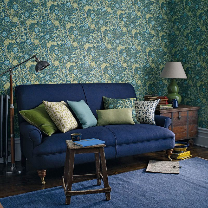 Morris Seaweed Wallpaper - Red/Gold - 214712 - Morris & Co