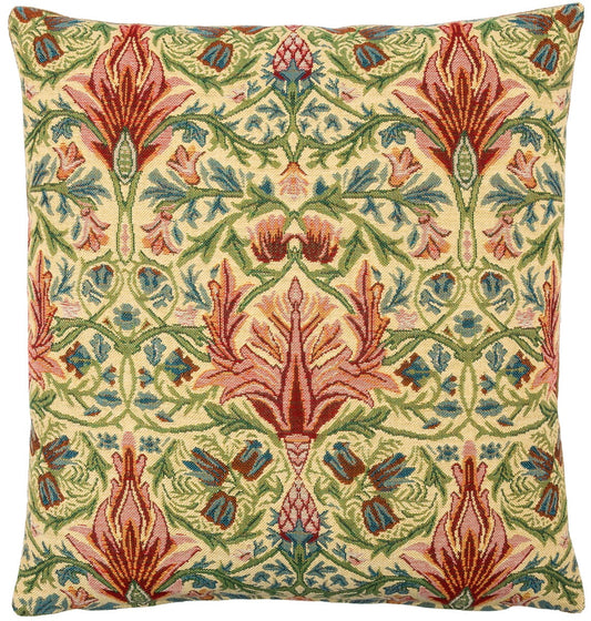 Morris Snakeshead Tapestry Cushion with Feather Filler - Hines - 692 - Morris Wallpaper