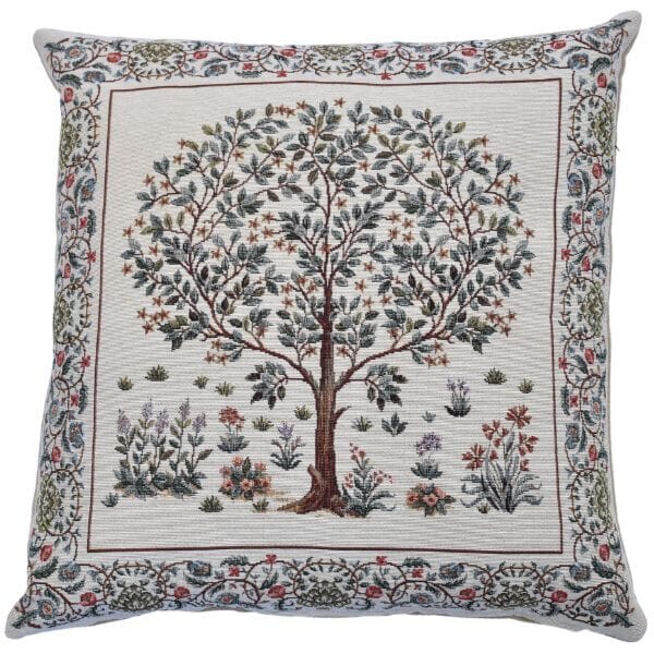 Morris Tree Cream Tapestry Cushion with Feather Filler - Hines - 1259 - Morris Wallpaper