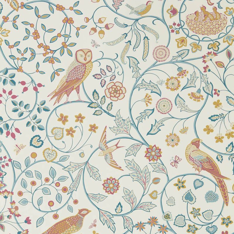 Newill Wallpaper - Indigo Saffron - Morris & Co - 216703 - Morris Wallpaper