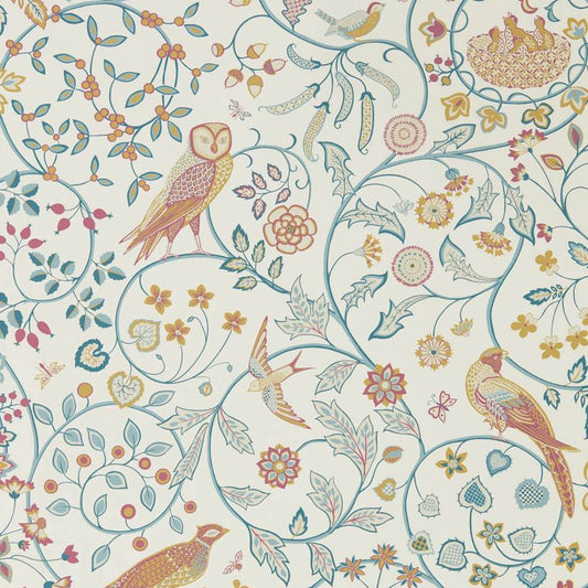 Newill Wallpaper - Indigo Saffron - Morris & Co - 216703 - Morris Wallpaper