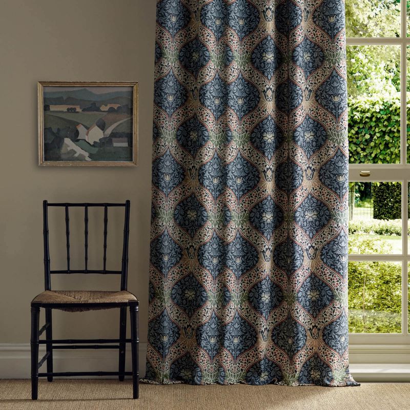 Norbury Fabric - Indigo - Morris & Co - 227358 - Morris Wallpaper