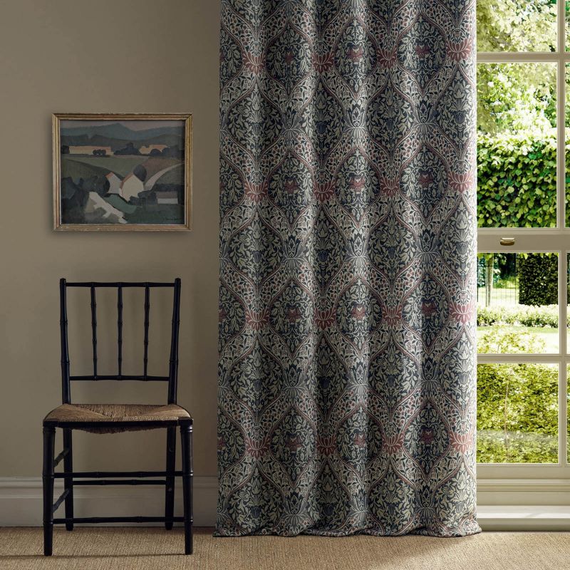 Norbury Weave Fabric - Slate/Plum - Morris & Co - 237654 - Morris Wallpaper