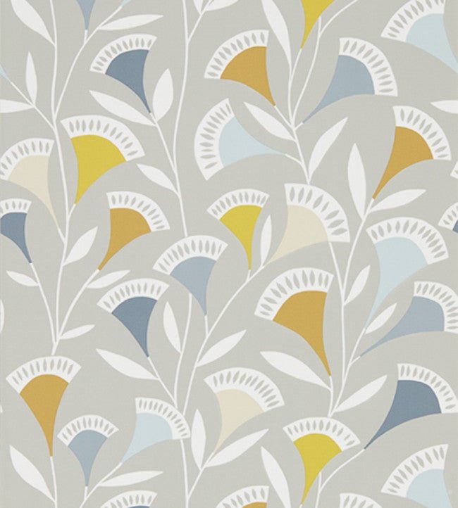 Noukku Wallpaper - Dandelion / Butterscotch / Charcoal - 111549 - Scion - Morris Wallpaper