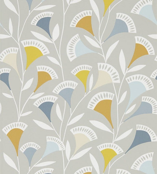Noukku Wallpaper - Dandelion / Butterscotch / Charcoal - NNOU111549 - Scion
