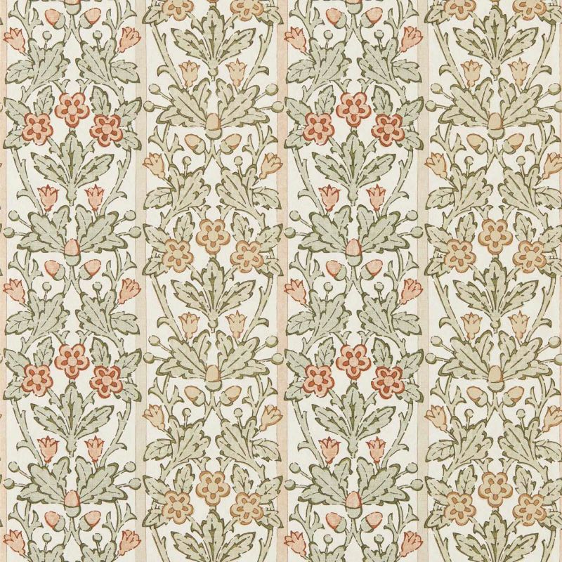 Oak & Blossom Wallpaper - Chestnut/Primrose - Morris & Co - 217589 - Morris Wallpaper