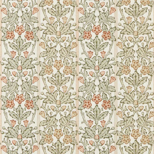 Oak & Blossom Wallpaper - Chestnut/Primrose - Morris & Co - 217589 - Morris Wallpaper