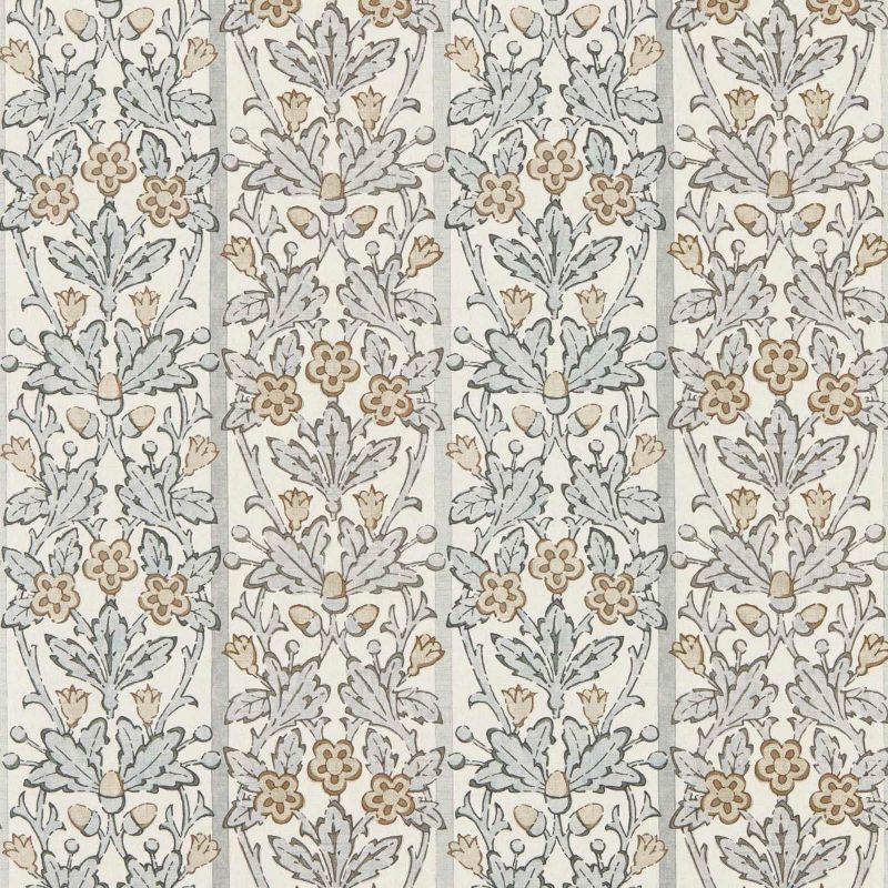 Oak & Blossom Wallpaper - Mineral Blue/Linen - Morris & Co - 217591 - Morris Wallpaper