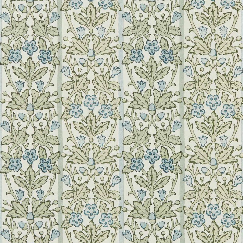 Oak & Blossom Wallpaper - Thyme/Woad - Morris & Co - 217590 - Morris Wallpaper