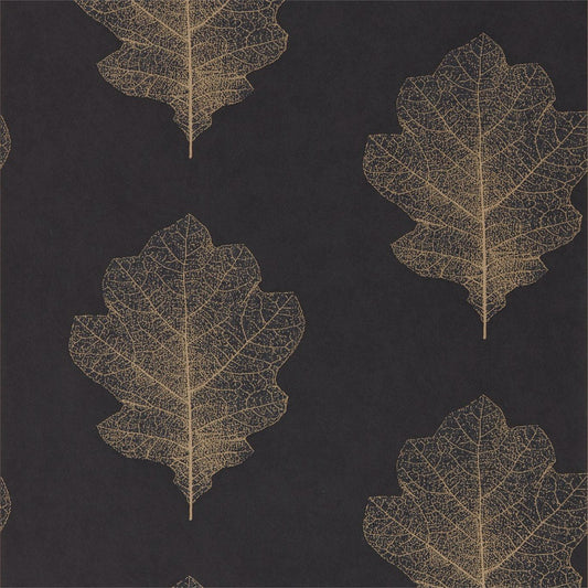 Oak Filigree Wallpaper - Charcoal/Bronze - DWOW215700
