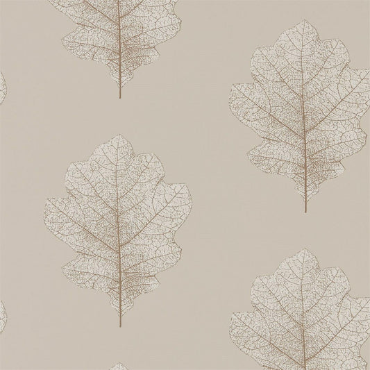 Oak Filigree Wallpaper - Stone/Gilver - DWOW215698