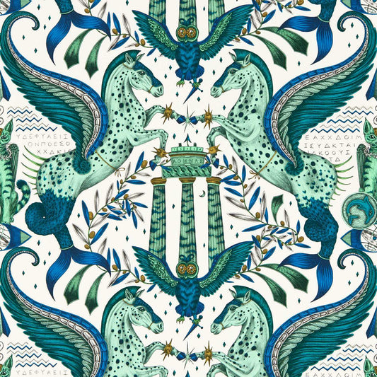 Odyssey Mythos Wallpaper - Olive - Clarke & Clarke - W0215/01 - Morris Wallpaper