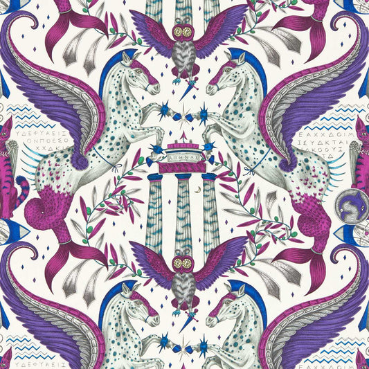 Odyssey Mythos Wallpaper - Violet - Clarke & Clarke - W0215/03 - Morris Wallpaper