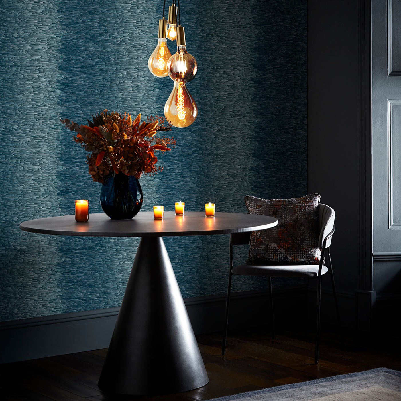 Ombre Wallpaper - Denim - Clarke & Clarke - W0153/01 - Morris Wallpaper