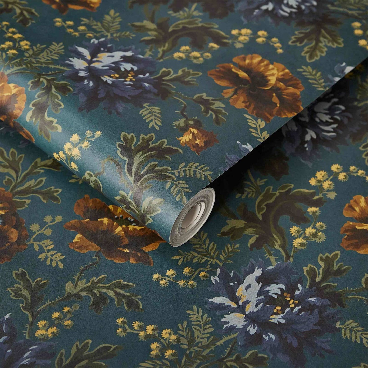 Opia Wallpaper - Petrol - House of Hackney - 1-WA-OPI-DI-PET-XXX - Morris Wallpaper