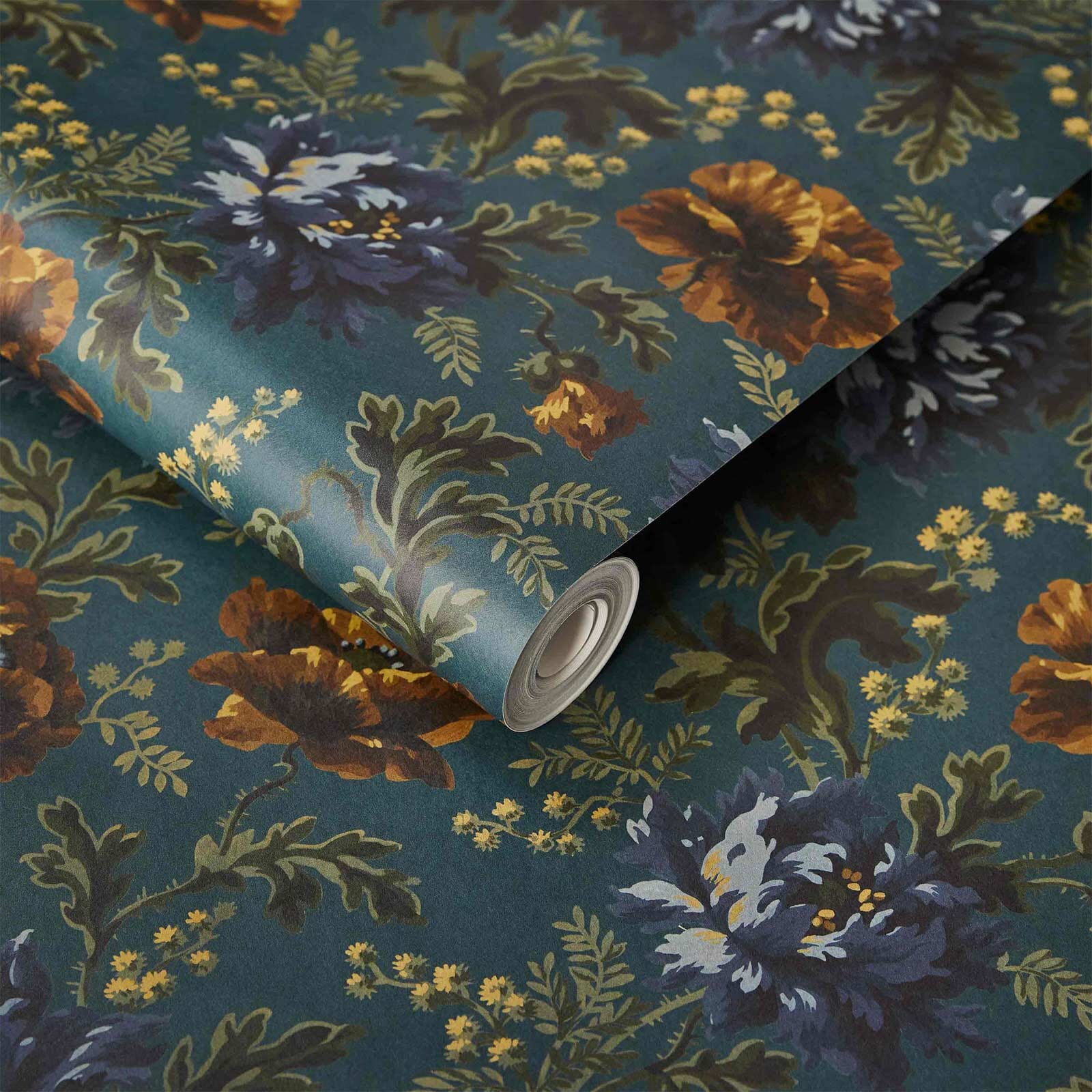 Opia Wallpaper - Petrol - House of Hackney - 1-WA-OPI-DI-PET-XXX - Morris Wallpaper