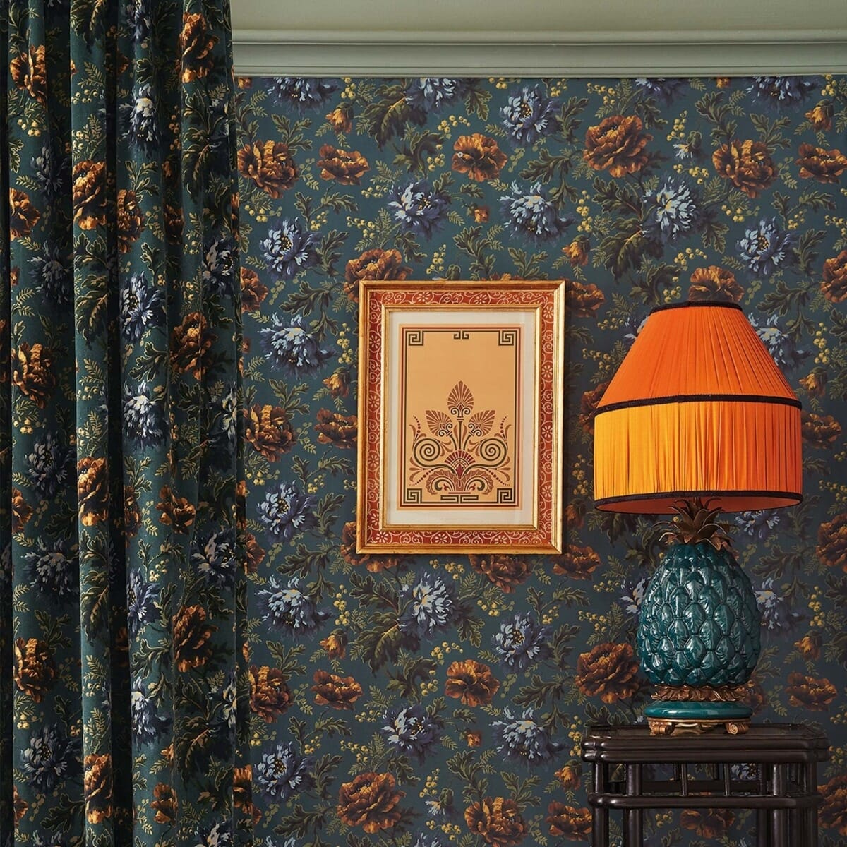 Opia Wallpaper - Petrol - House of Hackney - 1-WA-OPI-DI-PET-XXX - Morris Wallpaper