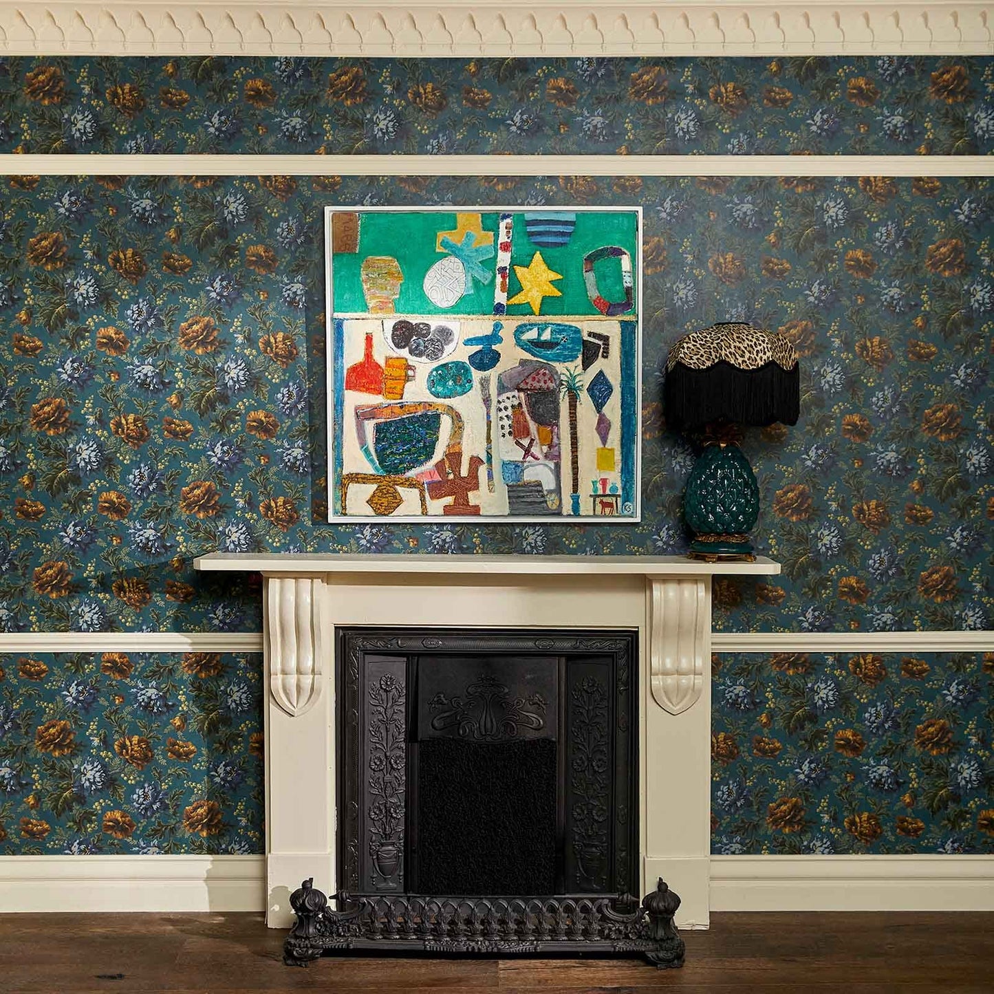 Opia Wallpaper - Petrol - House of Hackney - 1-WA-OPI-DI-PET-XXX - Morris Wallpaper