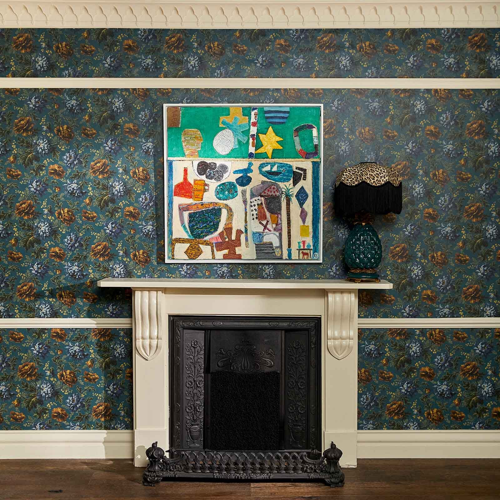 Opia Wallpaper - Petrol - House of Hackney - 1-WA-OPI-DI-PET-XXX - Morris Wallpaper