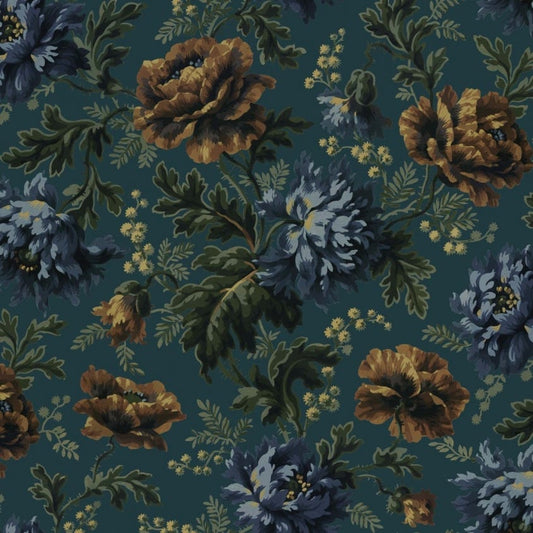 Opia Wallpaper - Petrol - House of Hackney - 1-WA-OPI-DI-PET-XXX - Morris Wallpaper