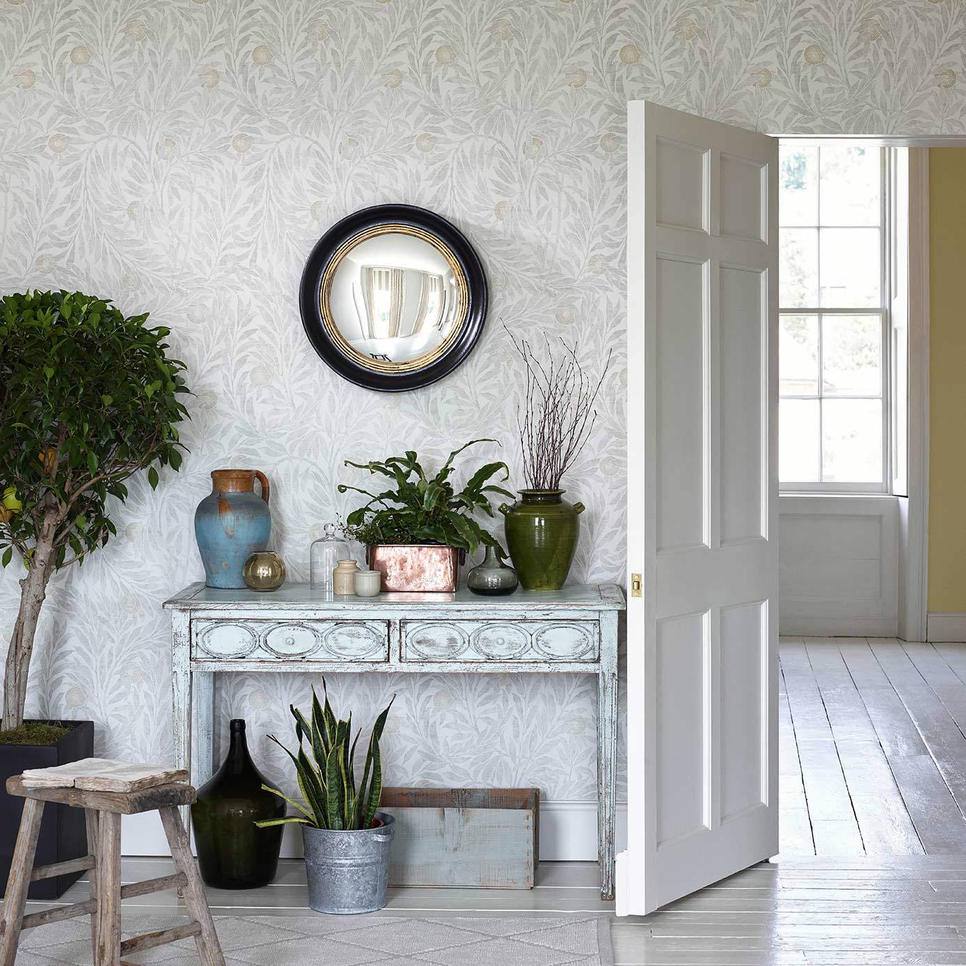 Orange Tree Wallpaper - Dove - Sanderson - DDAM216403 - Morris Wallpaper