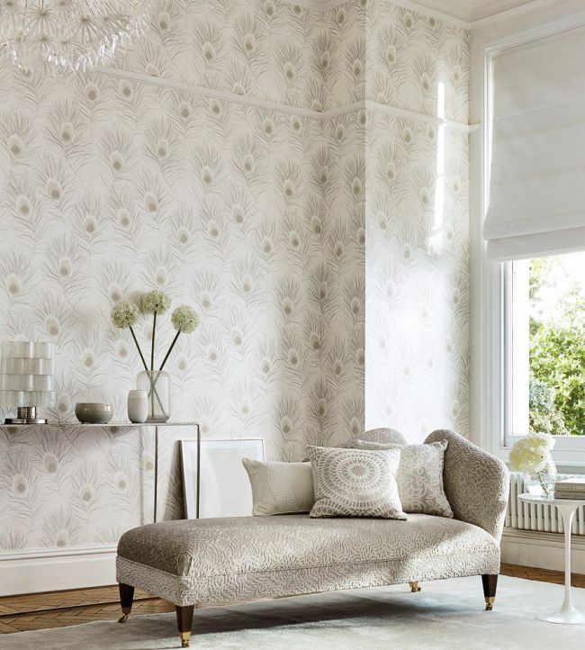 Orlena Wallpaper - Powder Blue/Gilver - HPUT111877 - Harlequin - Morris Wallpaper