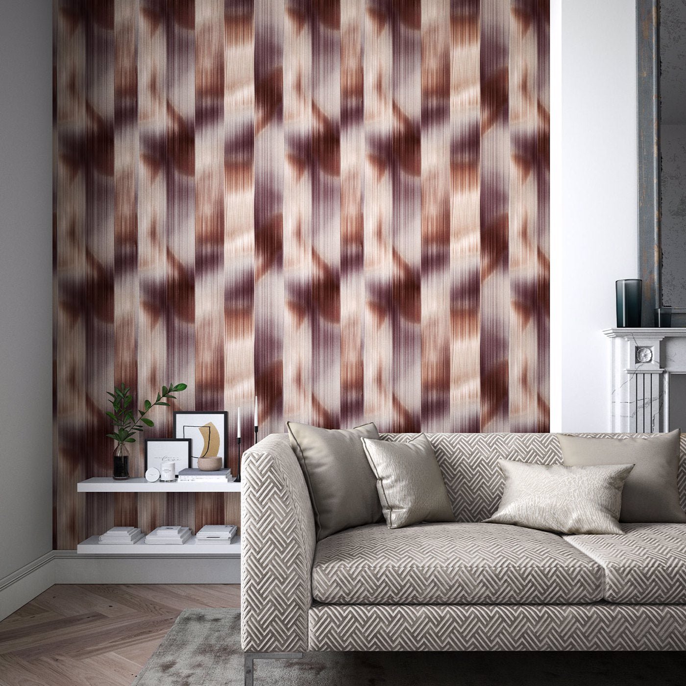 Oscillation Wallpaper - Rosewood/Fig - Harlequin - HM7W112753 - Morris Wallpaper
