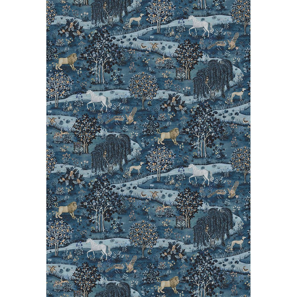 Owl & Willow Morris Mural - Indigo - 217406 - Morris & Co - Morris Wallpaper