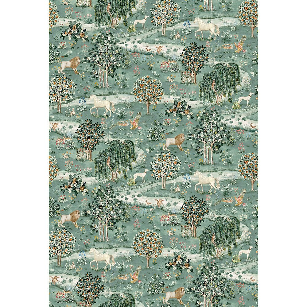 Owl & Willow Morris Mural - Sage / Clay - 217405 - Morris & Co - Morris Wallpaper