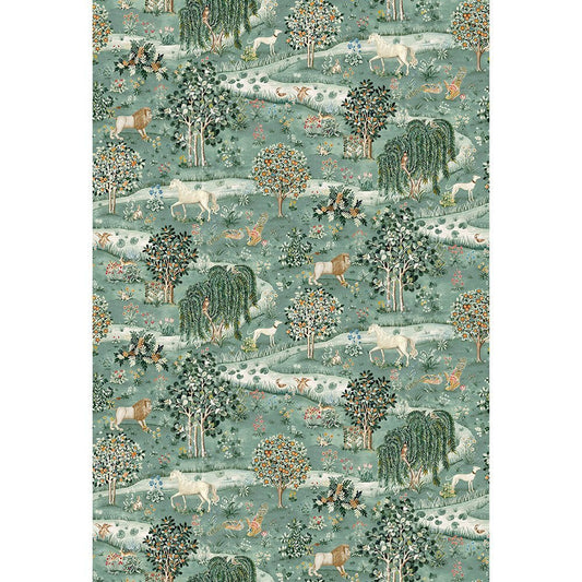 Owl & Willow Wallpaper Mural - Sage / Clay - 217405 - Morris Wallpaper WD