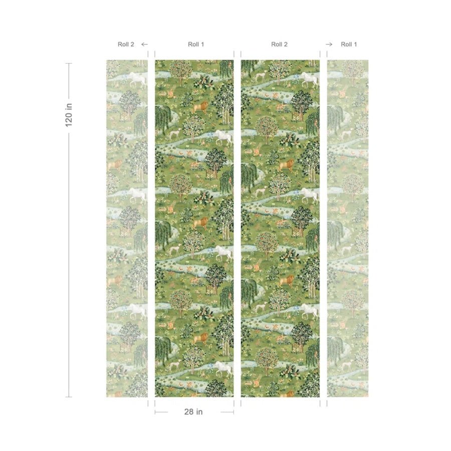 William Morris - Owl & Willow wallpaper panel measurements detail