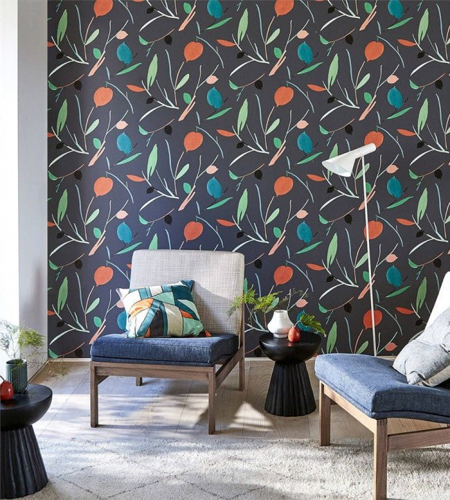 Oxalis Wallpaper - Kiwi / Juniper - 111994 - Scion - Morris Wallpaper