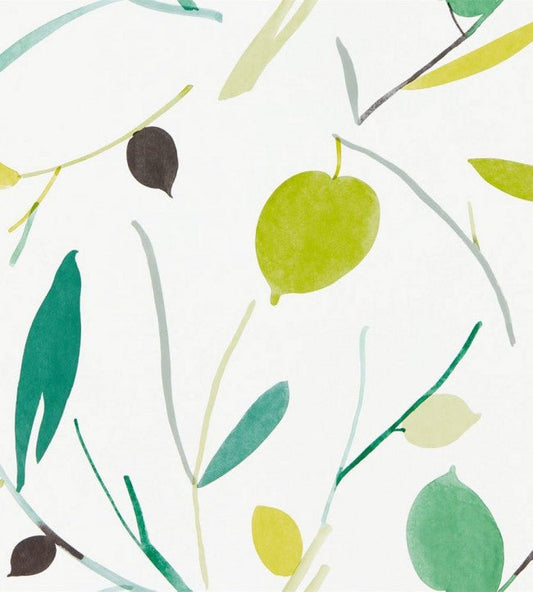 Oxalis Wallpaper - Kiwi / Juniper - 111994 - Scion - Morris Wallpaper