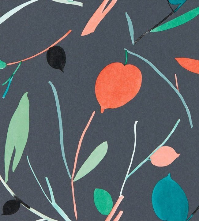 Oxalis Wallpaper - Pimento / Marine - NZAW111997 - Scion