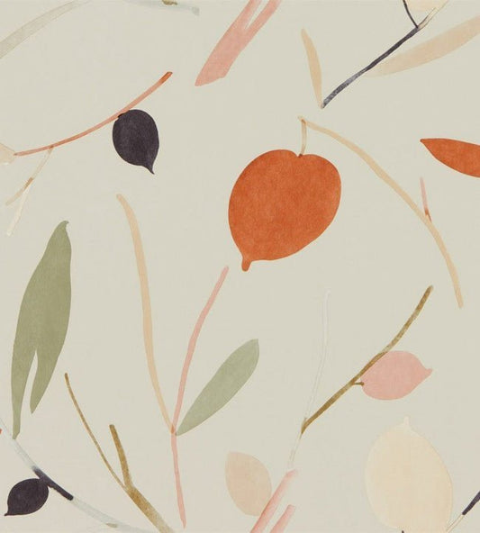 Oxalis Wallpaper - Spice / Raffia - NZAW111996 - Scion