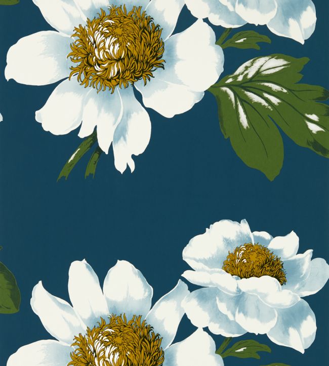 Paeonia Wallpaper - Azurite/Meadow/Nectar - HQN2112842 - Harlequin - Morris Wallpaper