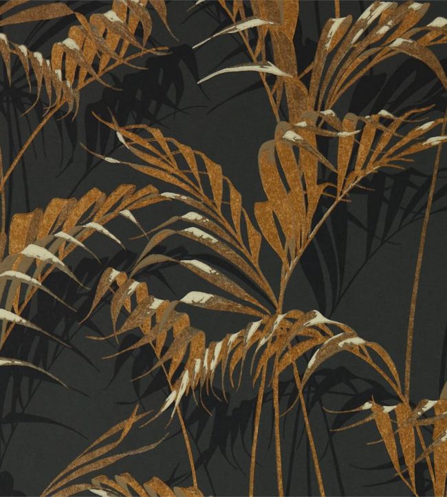 Palm House Wallpaper - Charcoal/Gold - DGLW216641 - Sanderson - Morris Wallpaper