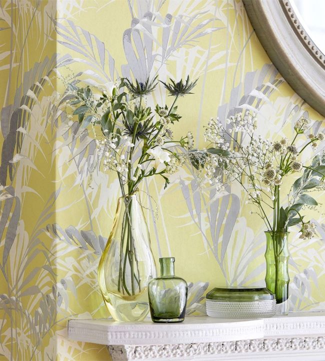 Palm House Wallpaper - Teal/Gold - DGLW216640 - Sanderson - Morris Wallpaper