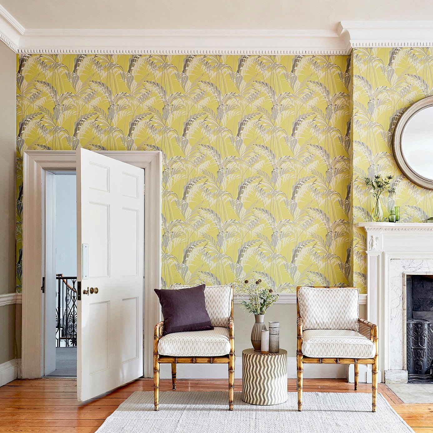Palm House Wallpaper - Teal/Gold - Sanderson - DGLW216640