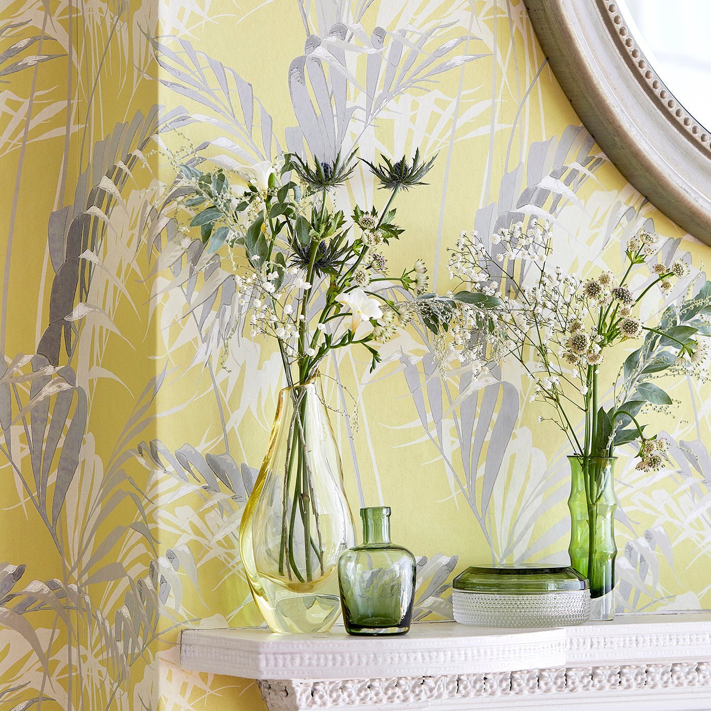 Palm House Wallpaper - Teal/Gold - Sanderson - DGLW216640