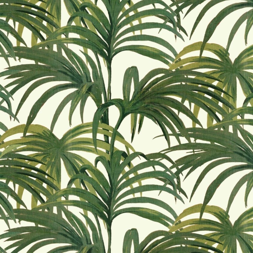Palmeral Wallpaper - Off-White / Green - House of Hackney - 1-WA-PAL-DI-W&G-XXX - Morris Wallpaper
